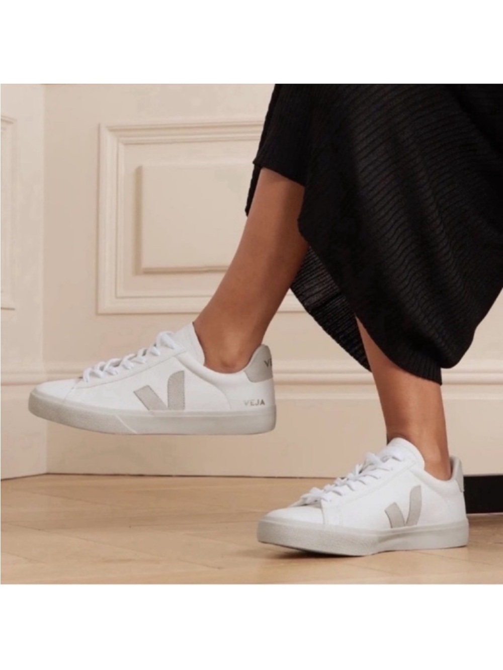 VEJA Campo Chromefree Leather in Extra White Natural Sneakers NWOB